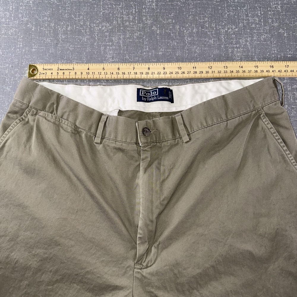 Polo Ralph Lauren Pants Mens 36x31 Beige Chino Straight Leg Flat Front Classic - Picture 4 of 9